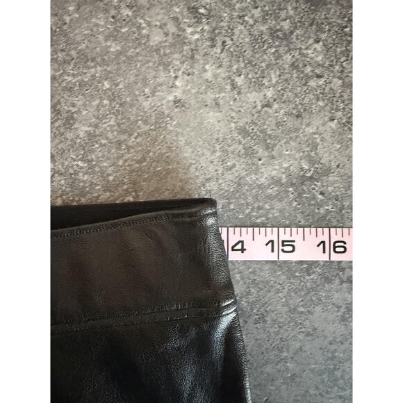 Spanx Pants Womens Small Black Faux Leather Leggings Coated Stretch Skinny Fit - Picture 10 of 13